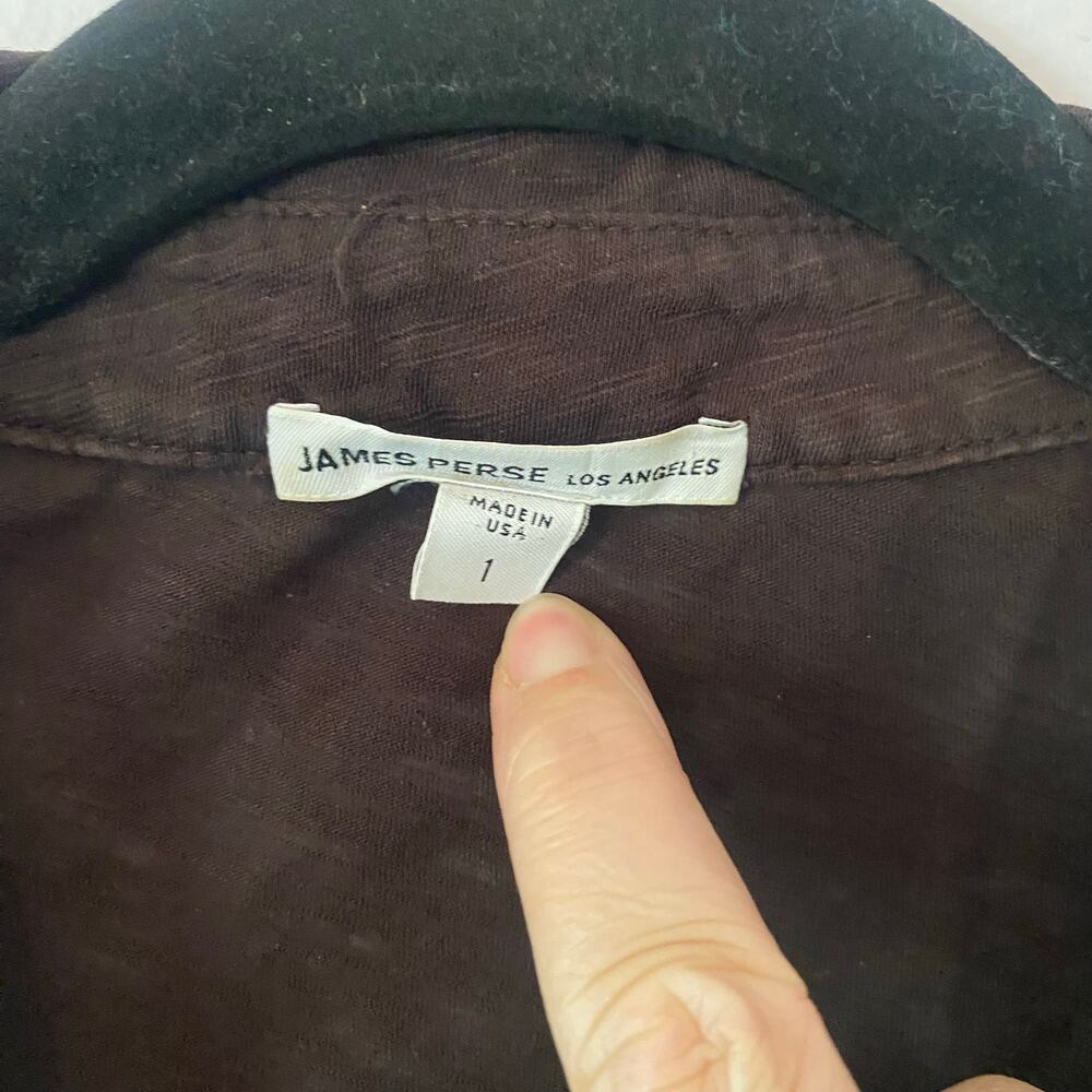 James Perse Los Angeles Chocolate Brown Button Down Loungewear Top size 1 /Small - Picture 2 of 9